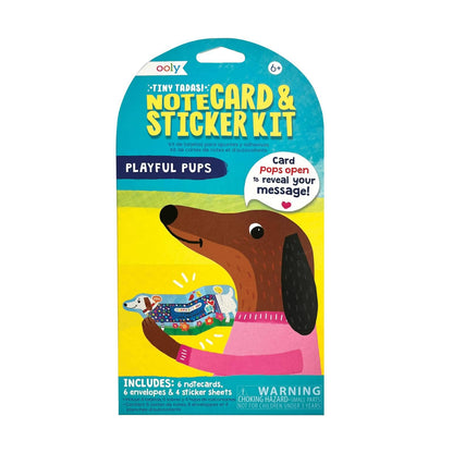 Tiny Tadas!: notecard & Sticker Kit - Playful Pups (Set of 16)
