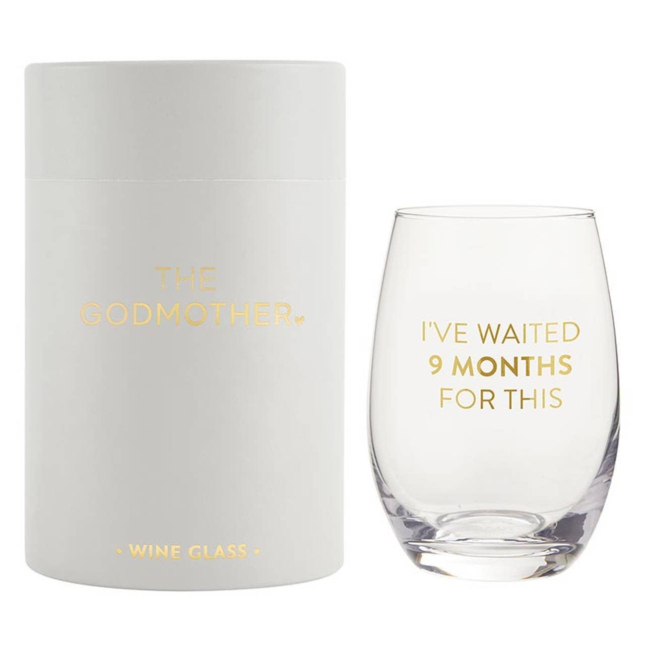 Wine Glass - I've Waited 9 Months For This: Hand Wash Only / Glass / 4.5" H, 17 oz