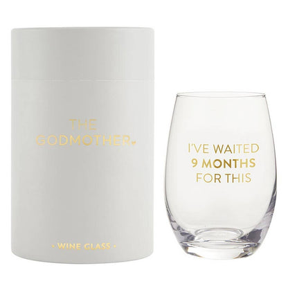 Wine Glass - I've Waited 9 Months For This: Hand Wash Only / Glass / 4.5" H, 17 oz