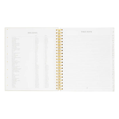 2025-2026 Large Khaki Stripe Weekly Spiral Academic Planner