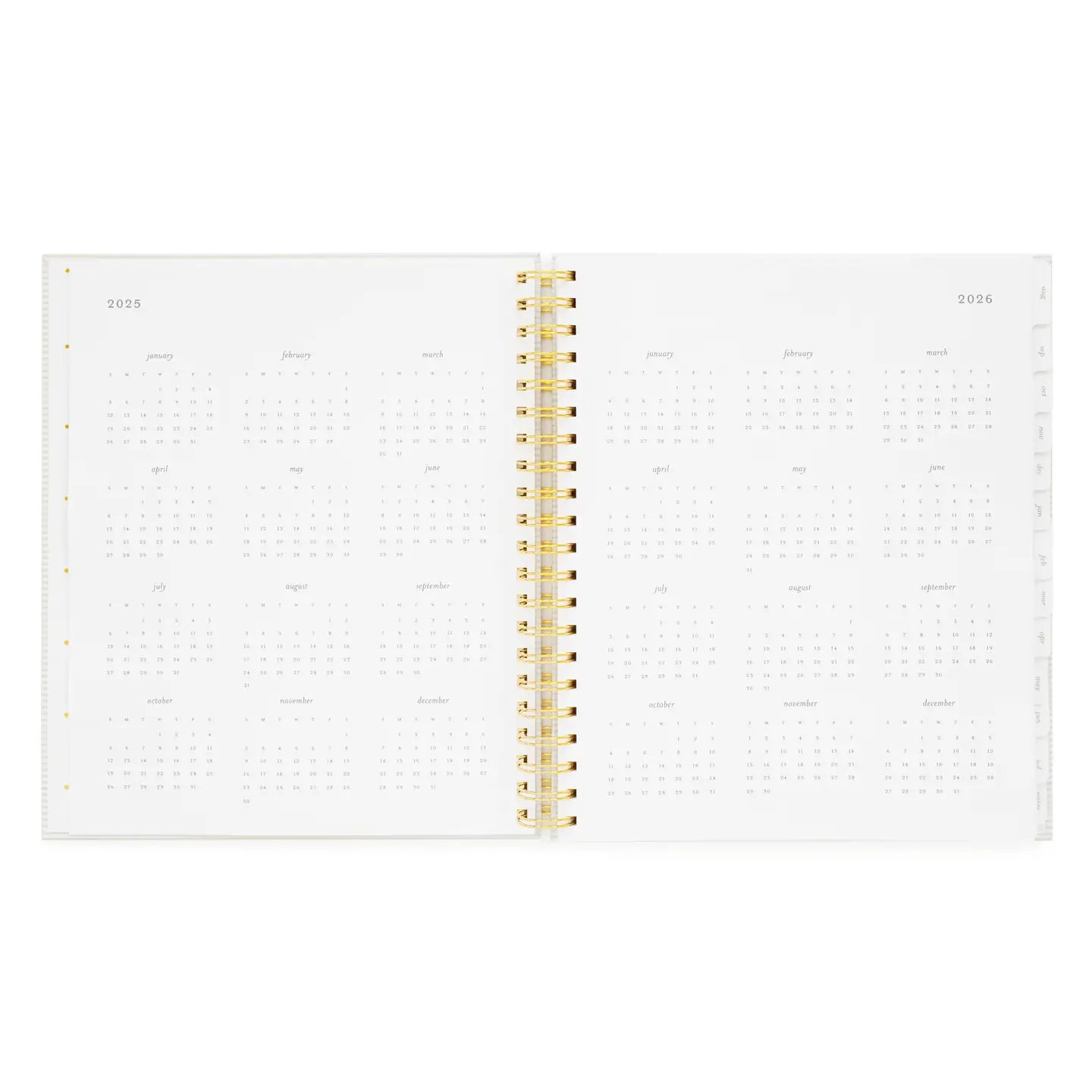 2025-2026 Large Khaki Stripe Weekly Spiral Academic Planner