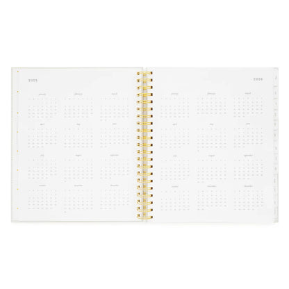 2025-2026 Large Khaki Stripe Weekly Spiral Academic Planner