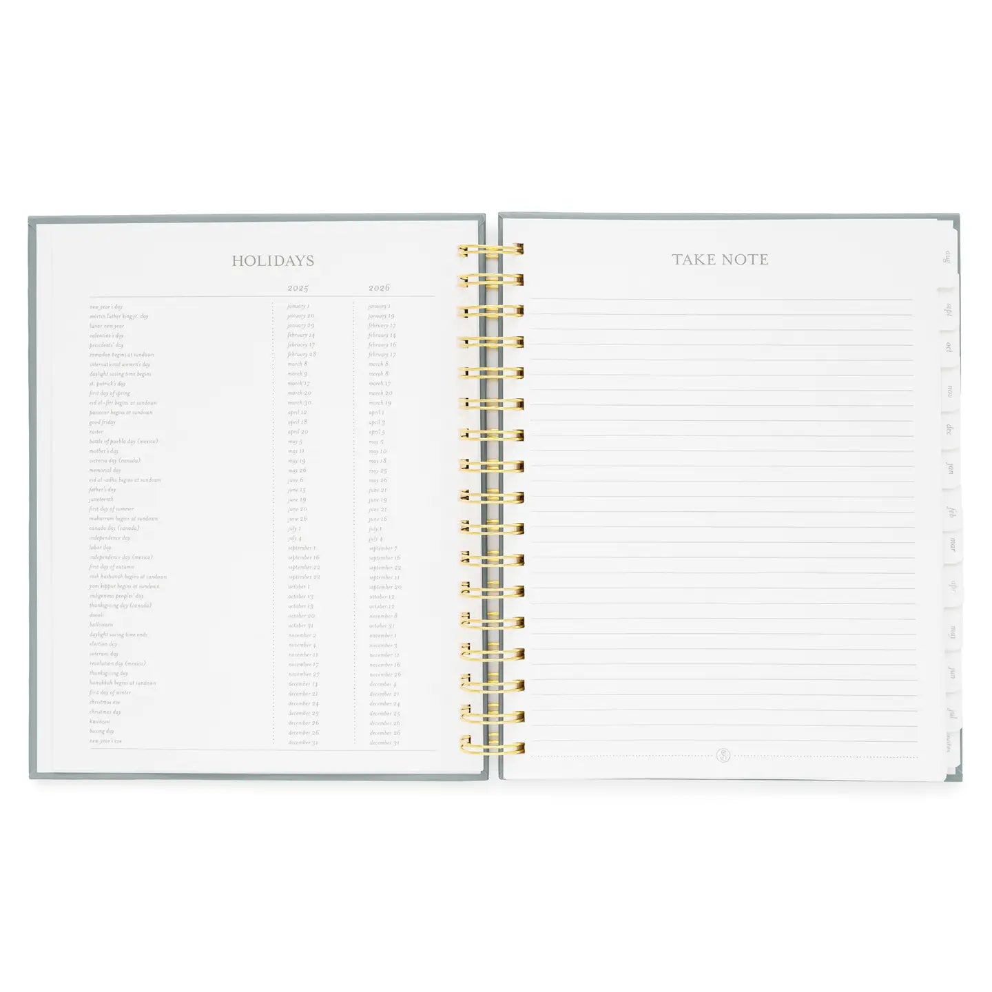 2025-2026 Dusty Blue Spiral Academic Planner