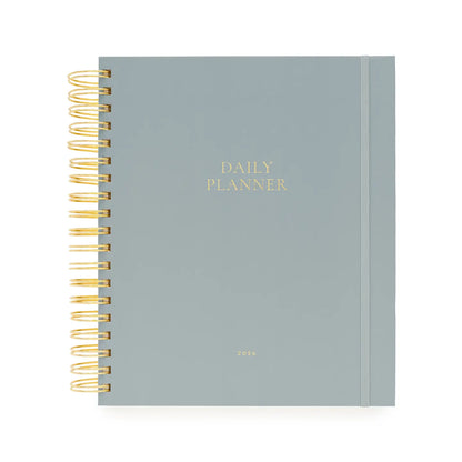 2026 Dusty Blue Daily Spiral Planner