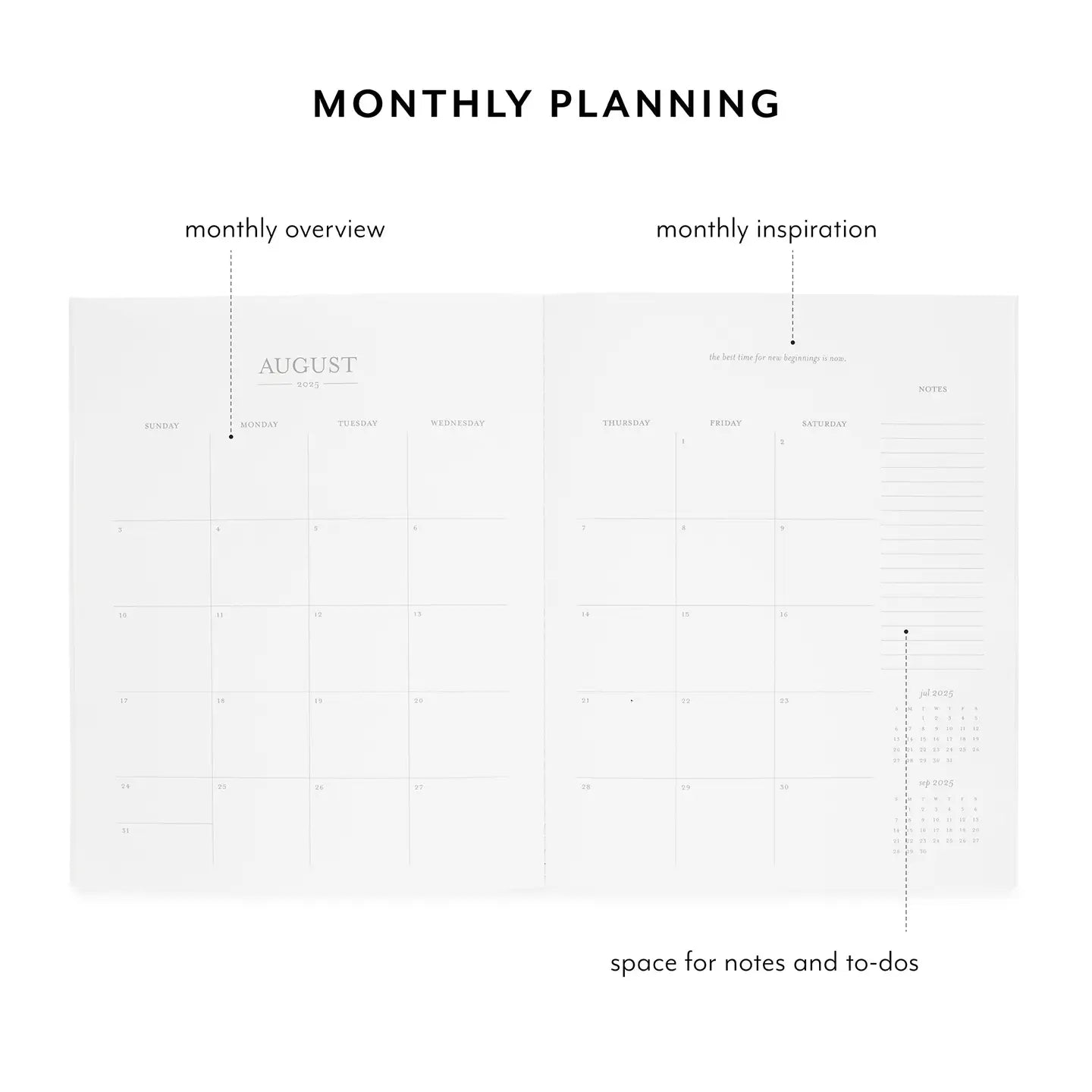 2026 Blue Pinstripe Monthly Planner