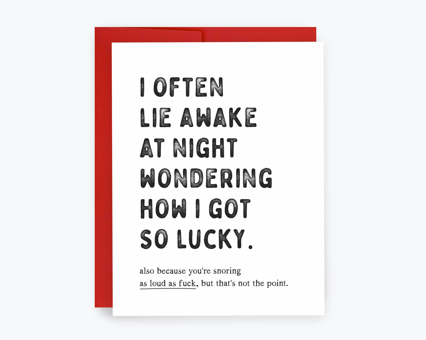 Snarky Greeting Card, Funny Anniversary - Snoring