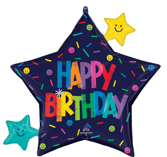 Bold Birthday Stars Balloon (29")