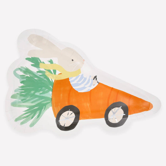 Racing Car Bunny Plates