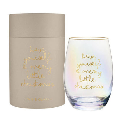 Merry Little Christmas - Stemless Wine Glass