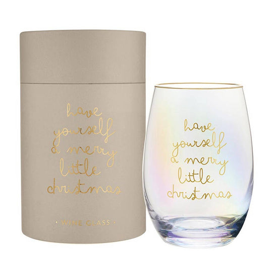 Merry Little Christmas - Stemless Wine Glass