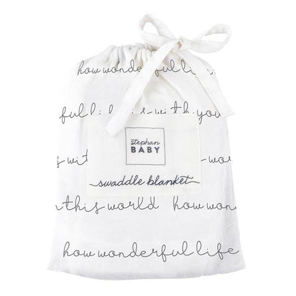 Swaddle Blanket - Wonderful Life: 70% Bamboo, 30% Cotton / 45" SQ