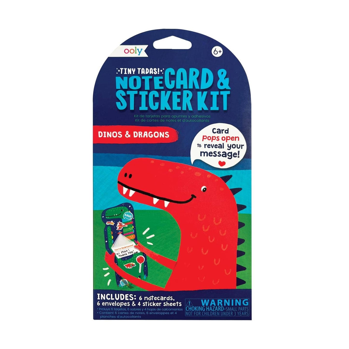 Tiny Tadas!: notecard & Sticker Kit - Dinos. & Dragons (Set of 16)
