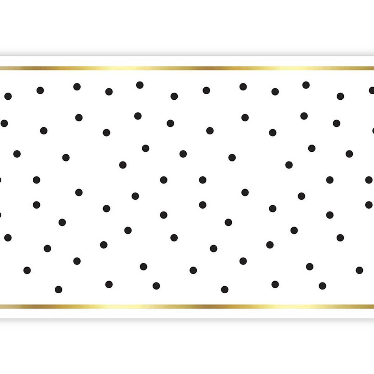 Foil Table Runner - Black Polka Dot