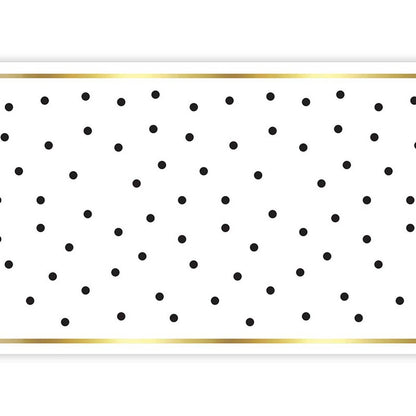 Foil Table Runner - Black Polka Dot