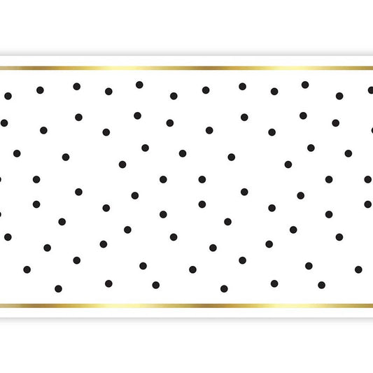 Foil Table Runner - Black Polka Dot