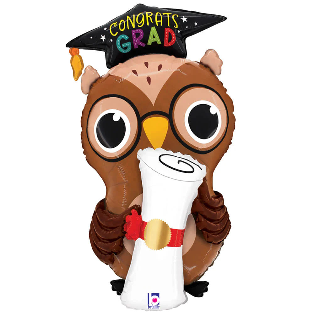 Congrats Grad Owl Diploma Balloon - 30"
