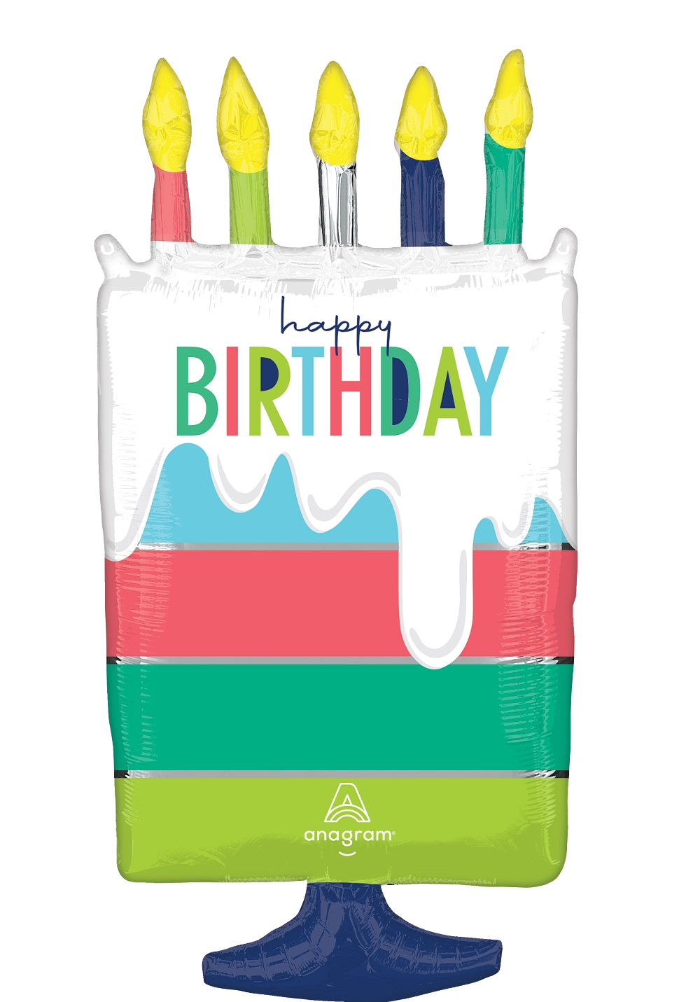 Modern Birthday Cake Foil Balloon (30")