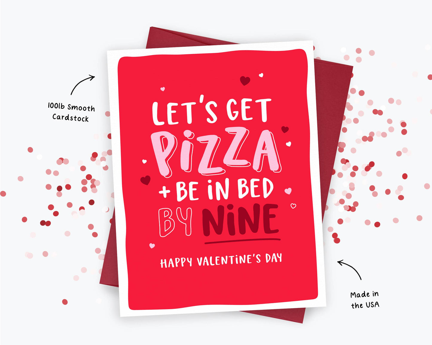 Funny Valentines Card, Pizza and Bed by 9