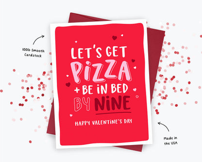 Funny Valentines Card, Pizza and Bed by 9