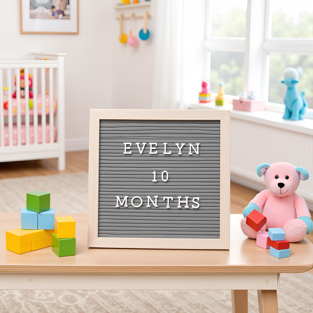 Wooden Letterboard Set, Gray