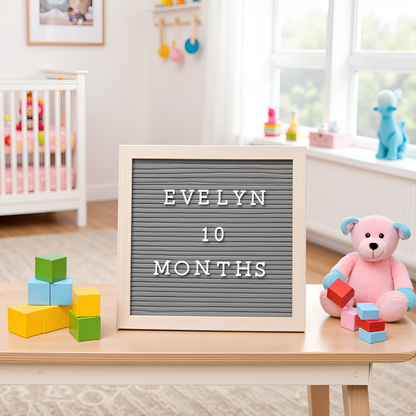 Wooden Letterboard Set, Gray