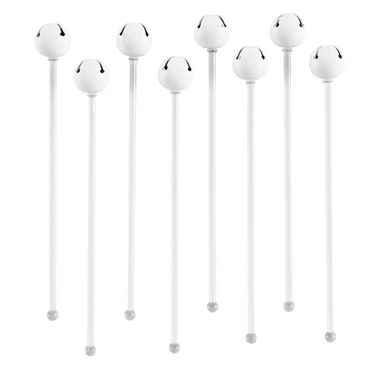 Jingle Bell Stir Sticks - Shiny White