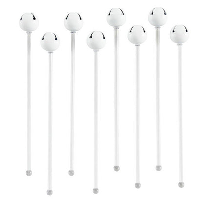 Jingle Bell Stir Sticks - Shiny White