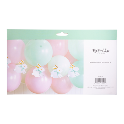 Bunnies with Ribbon Bows Banner