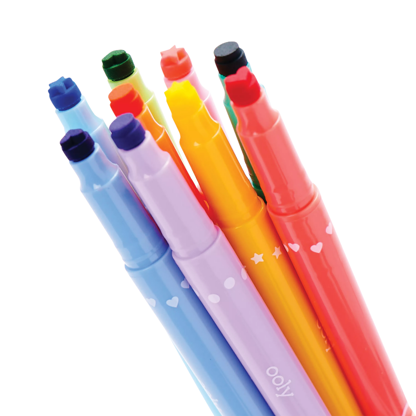 Confetti Stamp Double-Ended Markers - Set of 9