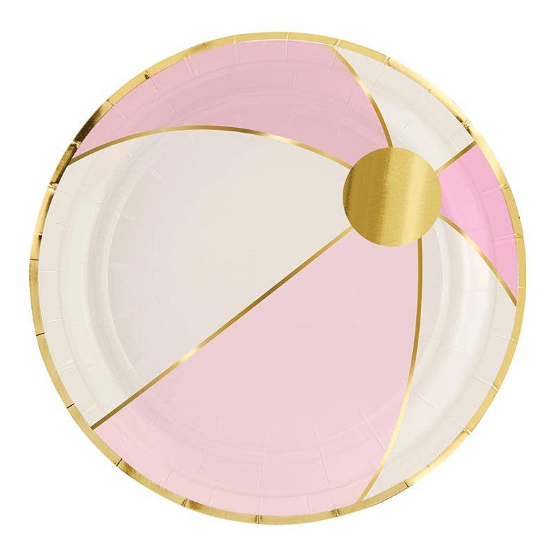Foil Round Paper Plates - Beach Ball - 8ct: 7" dia
