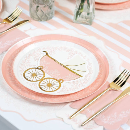 Baby Pink Striped Table Runners