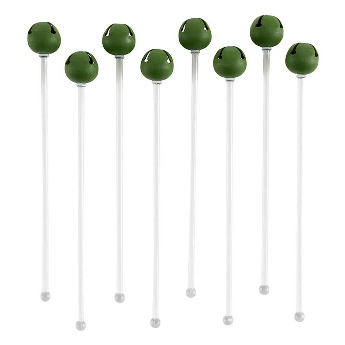 Jingle Bell Stir Sticks - Matte Green