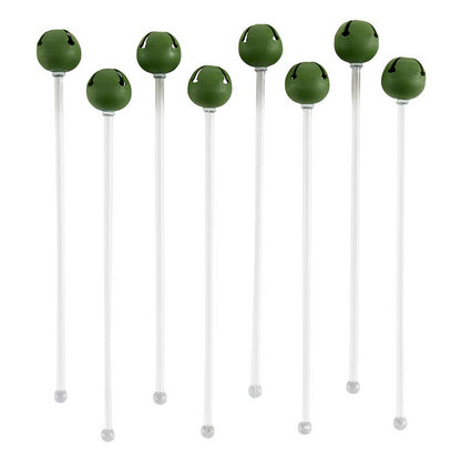 Jingle Bell Stir Sticks - Matte Green