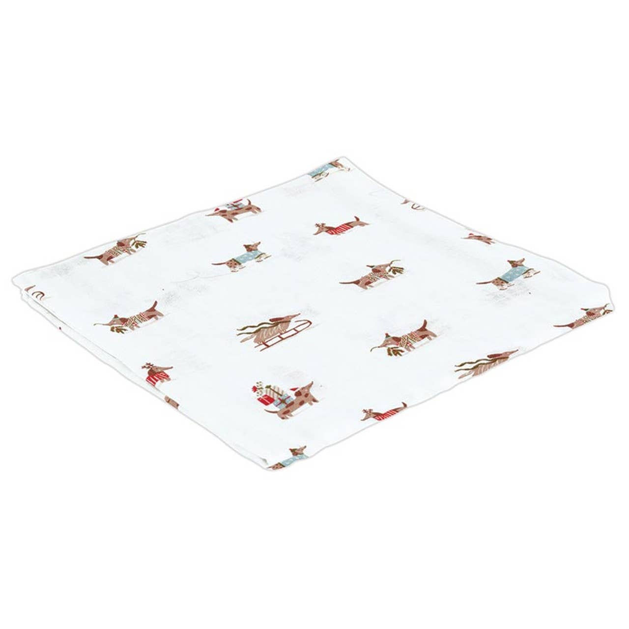 Swaddle Blanket - Plush Dog Rattle: Machine Wash Cold. Tumble Dry Low / 70% Bamboo 30% Cotton, Plush