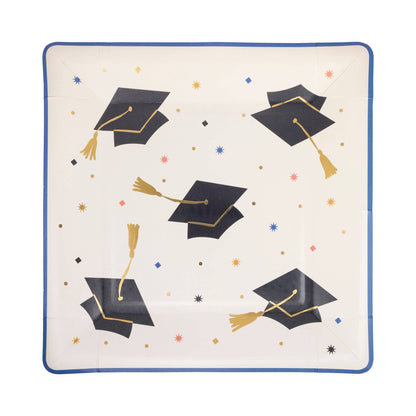 Grad Hats Paper Plate