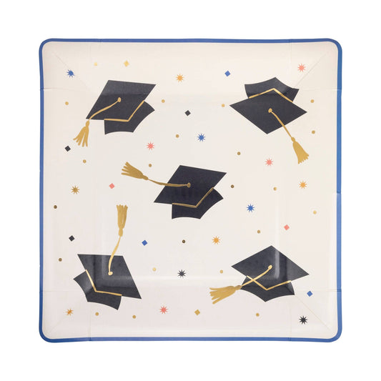 Grad Hats Paper Plate