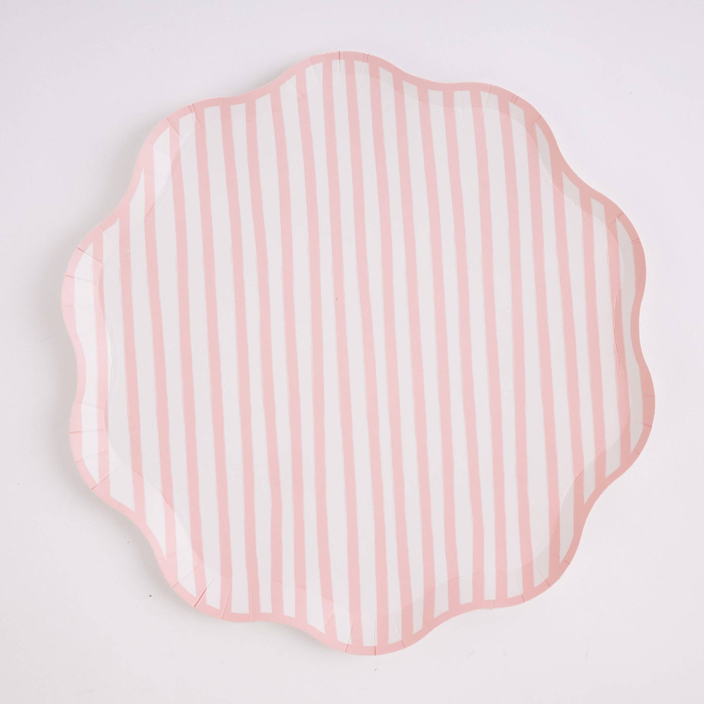 Pink and White Stripe Large Plates
