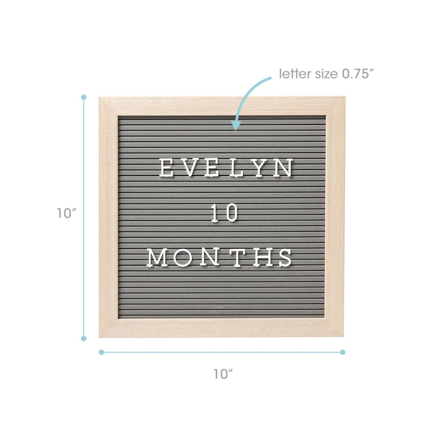Wooden Letterboard Set, Gray