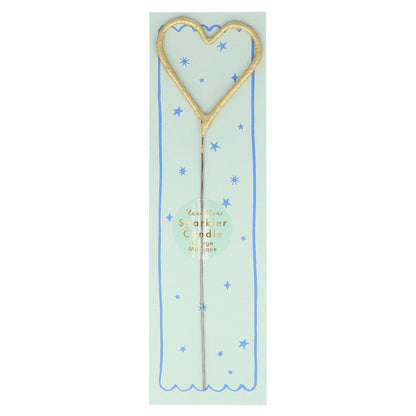 Gold Sparkler Heart Candle