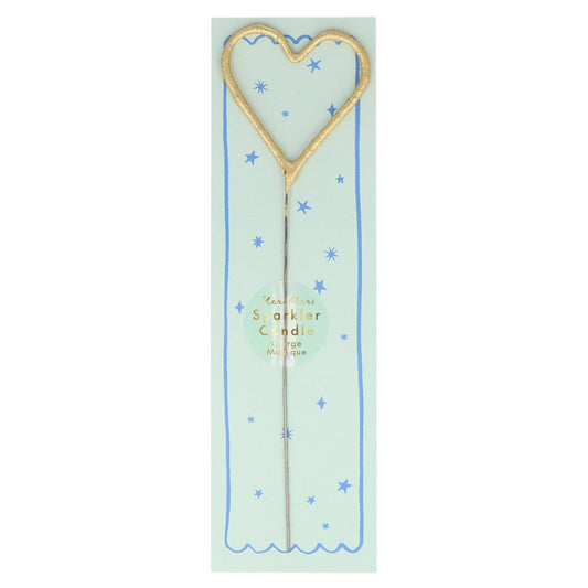 Gold Sparkler Heart Candle