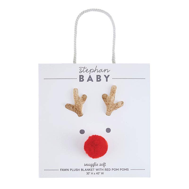 Plush Blanket with Gift Box - Reindeer