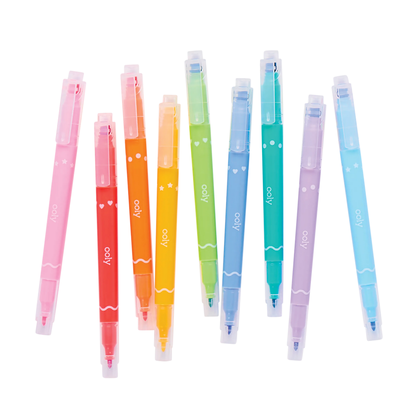 Confetti Stamp Double-Ended Markers - Set of 9