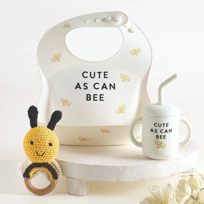 Knit Rattle - Bee: 4.5" H x 4.5"  W