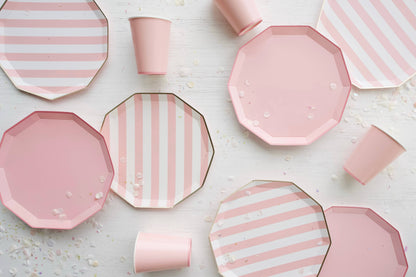 Petal Pink Signature Cabana Stripe Plates
