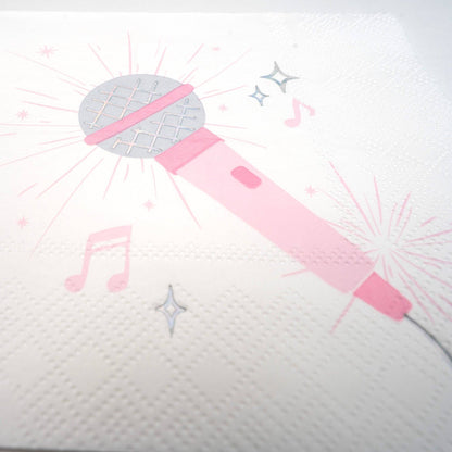Pop Star Dance Party Microphone Cocktail Napkins