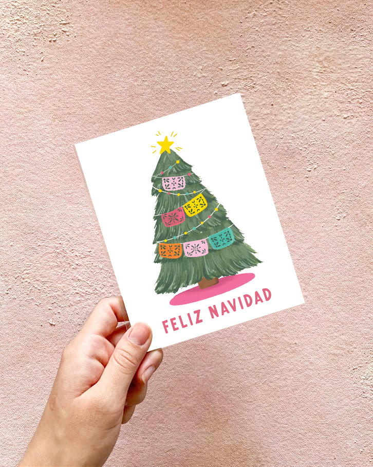 Papel Picado Navidad - Feliz Navidad Card, Spanish Card