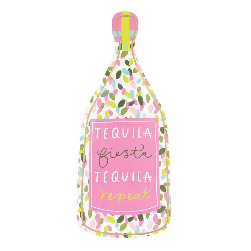 Shaped Paper Plates - Tequila Siesta Tequila Repeat - 8ct: Paper / 12" x 5" h