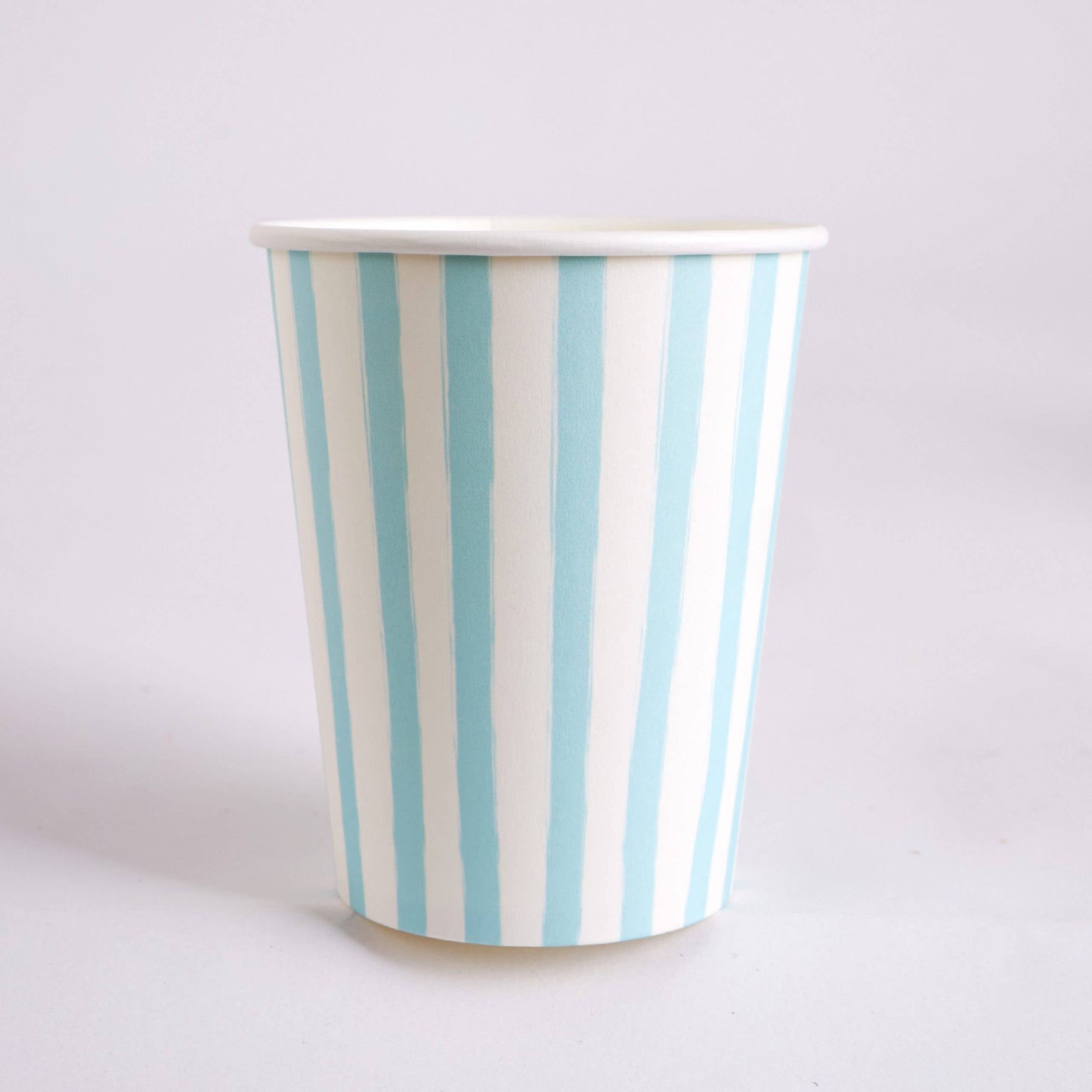 Teal and White Stripe Cups