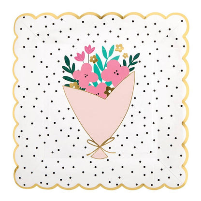 Floral Foil Scalloped Plates