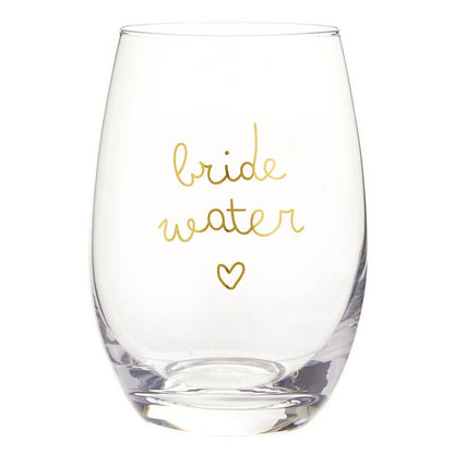 Bride Water - Gold Foil Stemless Wine Glass